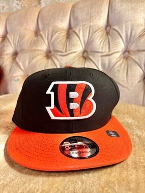 New Era Cincinnati Bengals 9FIFTY Snapback Hat NFL Black Orange NWT Adjustable